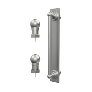 Burlington Classique 1850 Handle With Back Plate & Finials (pair) Brushed Nickel