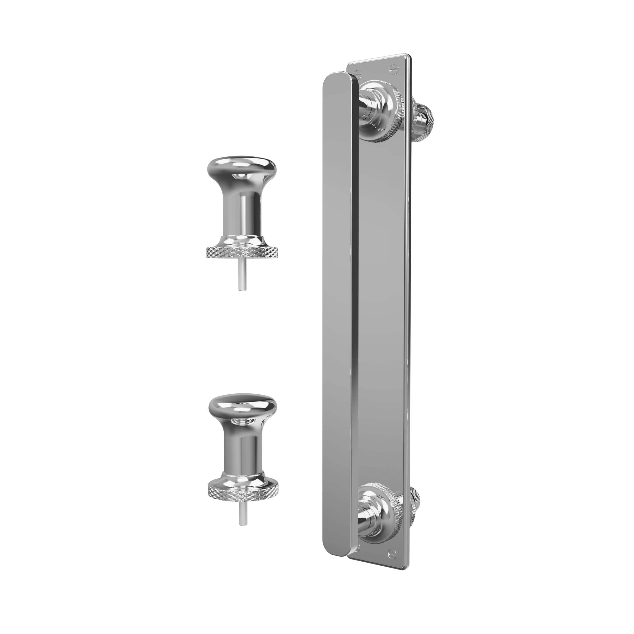 Burlington Classique 1909 Handle With Back Plate & Finials (pair) Chrome