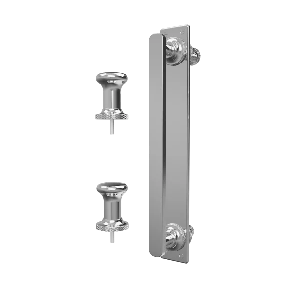 Burlington Classique 1909 Handle With Back Plate & Finials (pair) Chrome