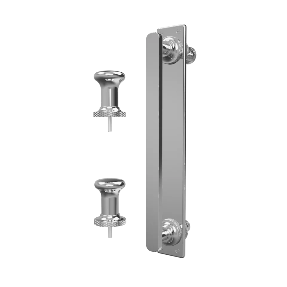 Burlington Classique 1909 Handle With Back Plate & Finials (pair) Chrome product image - Image 1
