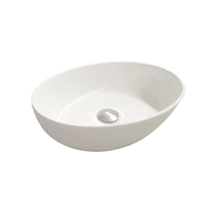 Britton Oval Countertop Basin 450 X 305mm 0th Gloss White detail view - Image 2