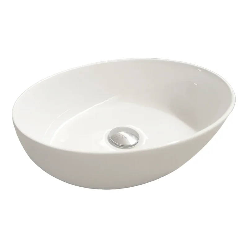 Britton Oval Countertop Basin 450 X 305mm 0th Gloss White product image - Image 3