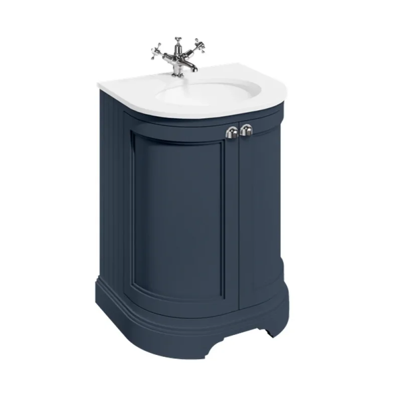 Burlington Curved Basin Unit 650 Doors Matt Blue product image - Image 2