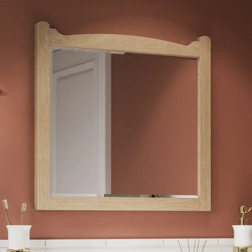 Burlington Guild Mirror 600mm Light Oak detail view - Image 2