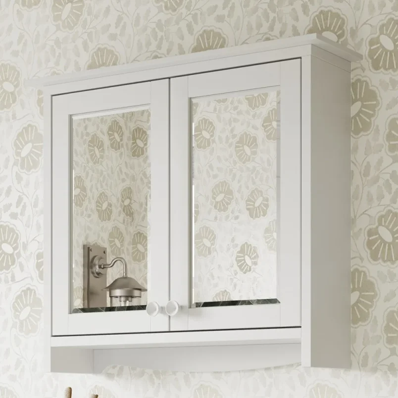 Burlington Guild Mirror Cabinet 650mm Varley White detail view - Image 4