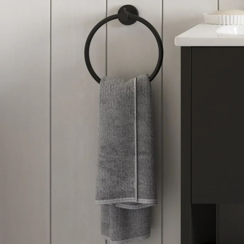 Britton Hoxton 2.0 Towel Ring Matt Black detail view - Image 2