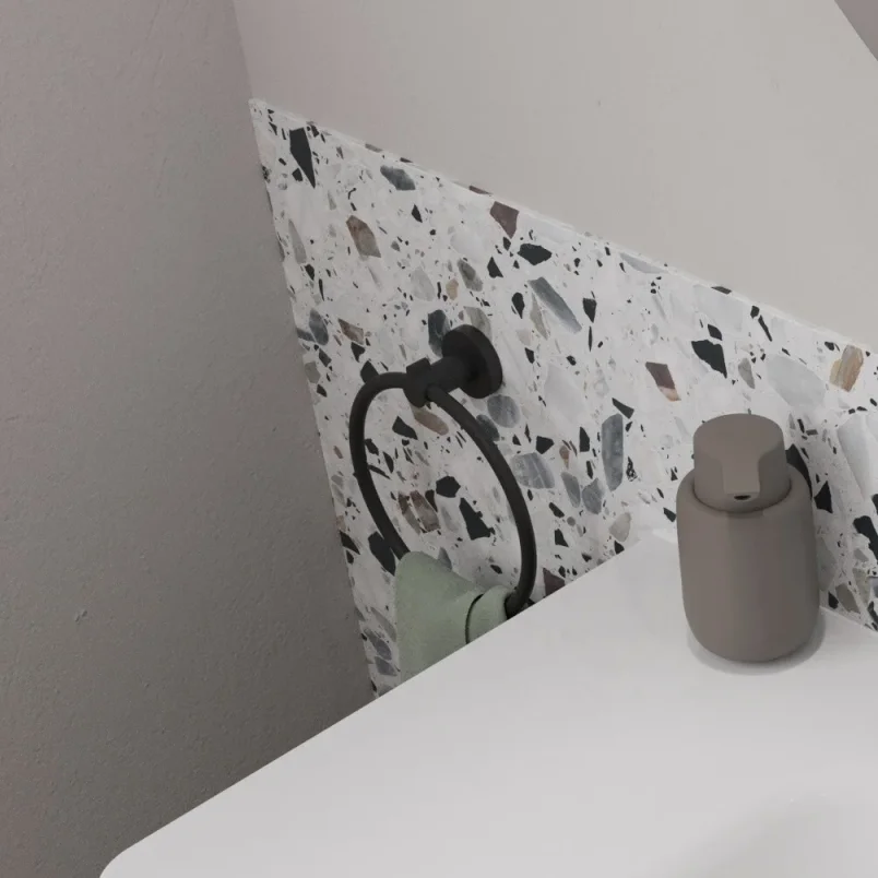Britton Hoxton 2.0 Towel Ring Matt Black detail view - Image 3