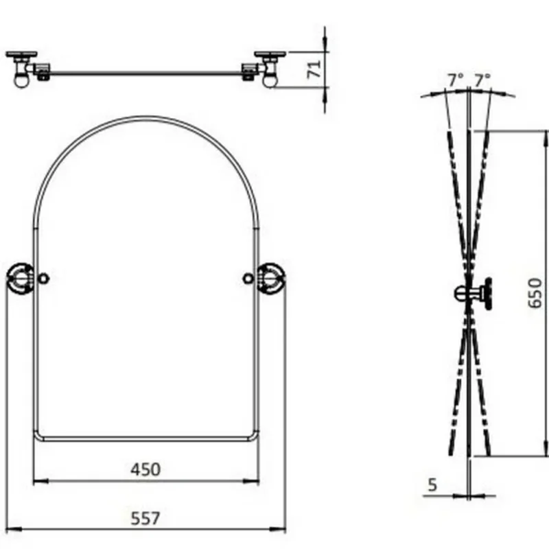 Burlington Arch Mirror 450 X 650 X 5mm detail view - Image 2