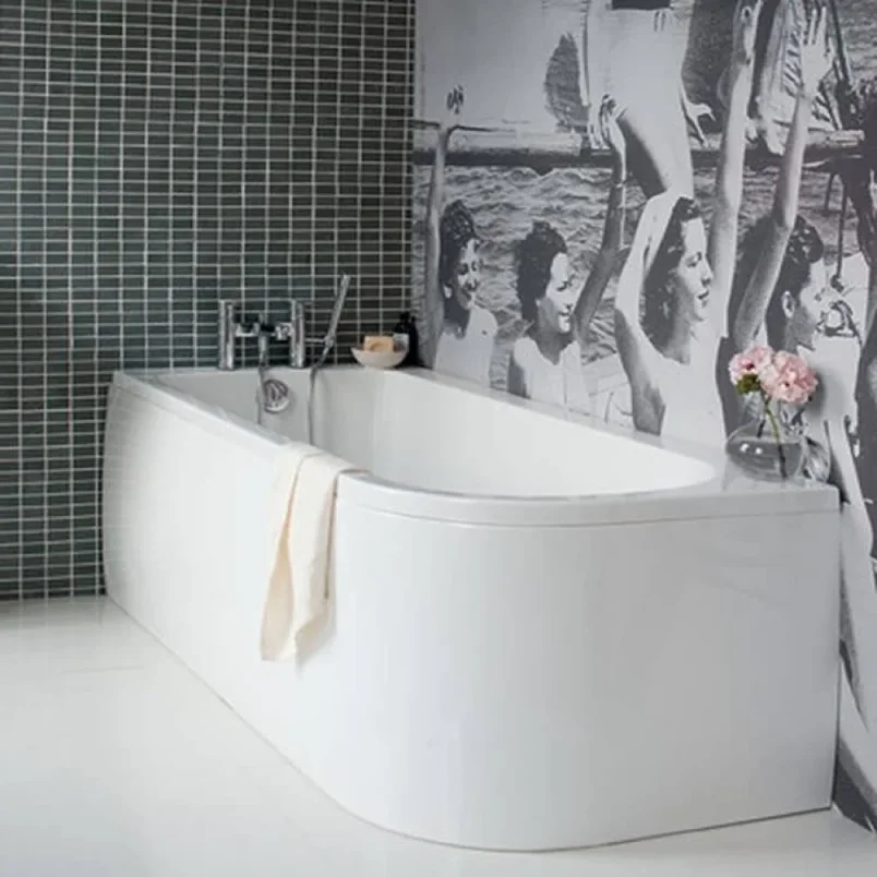 Britton Viride 1700 X 750mm Offset Corner Bath Panel detail view - Image 3