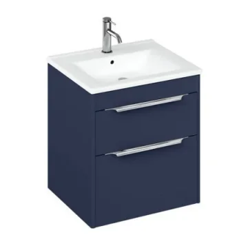 Britton Shoreditch Double Drawer Unit 550mm Matt Blue detail view - Image 2