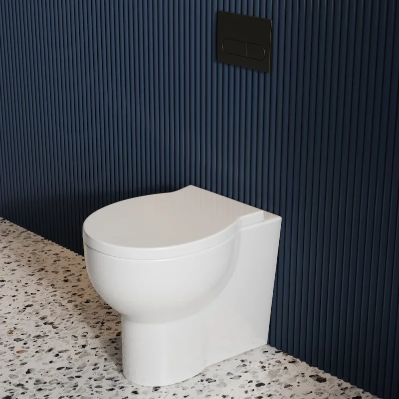 Britton Trim Back To Wall Pan Gloss White detail view - Image 3