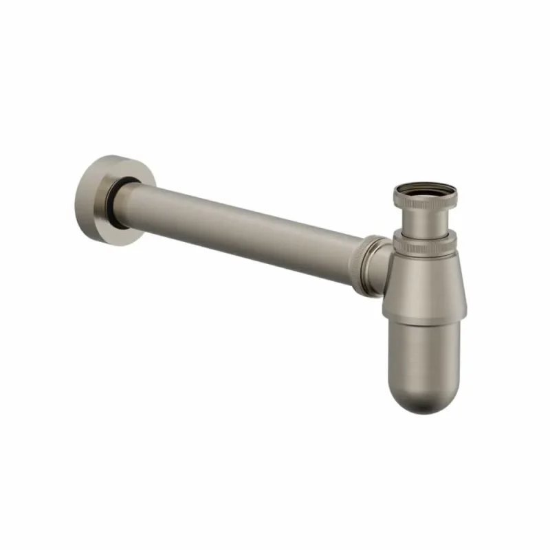 Burlington Round Bottom Basin Bottle Trap Brushed Nickel detail view - Image 3