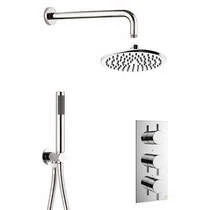 Crosswater Crossbox Shower Set 3 Brushed Nickel 200mm