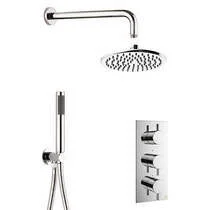Crosswater Crossbox Shower Set 3 Brushed Nickel 200mm