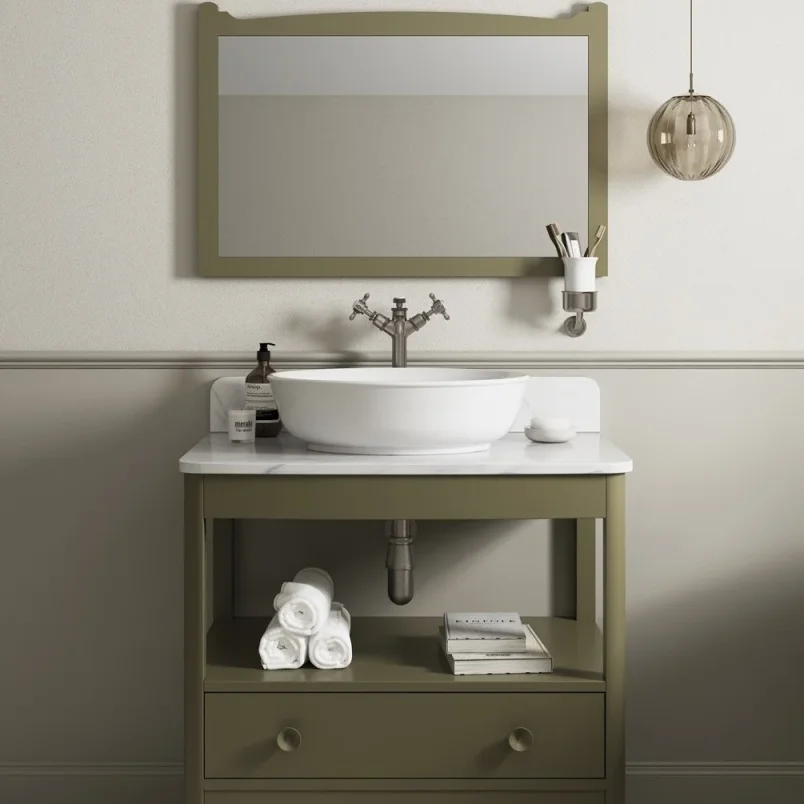 Burlington Guild Mirror 850mm Carlyle Green detail view - Image 3