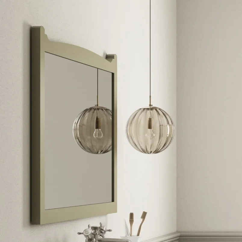 Burlington Guild Mirror 850mm Carlyle Green detail view - Image 5