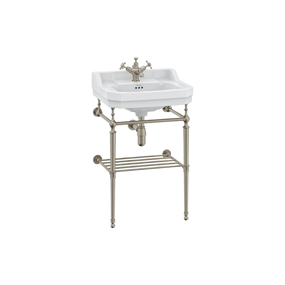 Burlington Towel Rack Basin Stand T22a Brushed Nickel