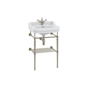 Burlington Towel Rack Basin Stand T22a Brushed Nickel