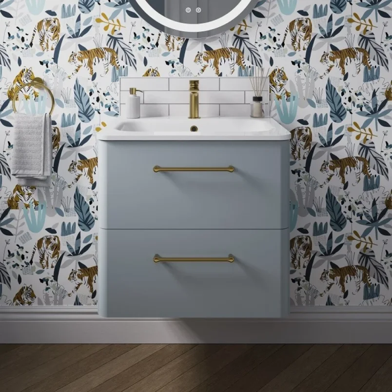 Britton Camberwell Unit 800mm Dusty Blue detail view - Image 2