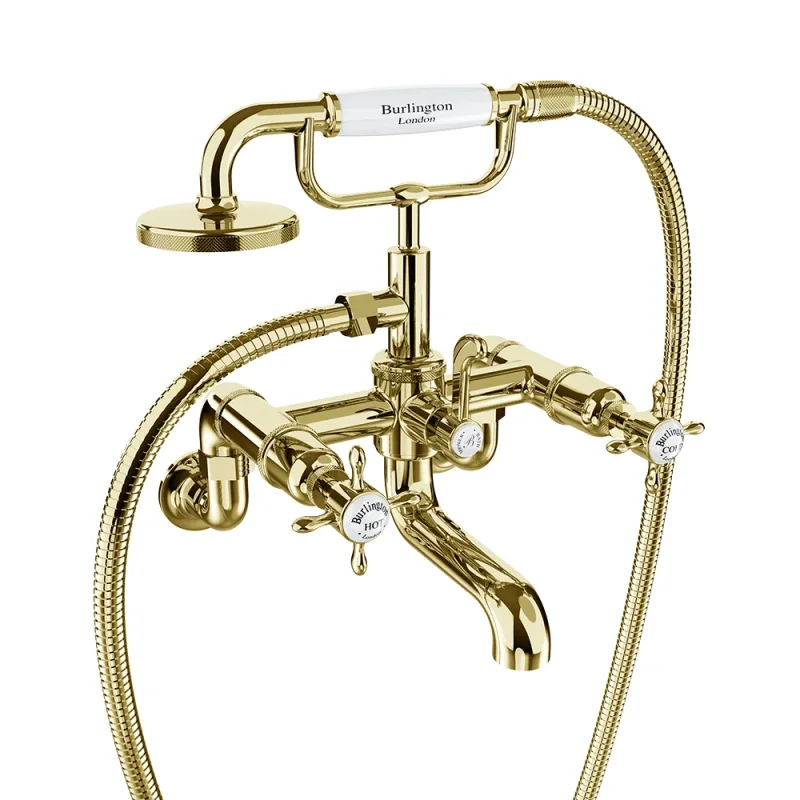 Burlington Guild Bath Shower Mixer Wall Mounted Gold product image - Image 3