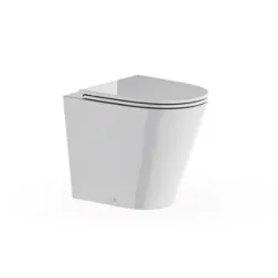 Britton Round Back To Wall Pan Rimless Inc Seat And Fixings detail view - Image 2