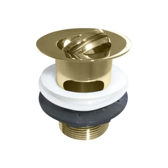 Burlington Flip Top Basin Waste (slotted)gold detail view - Image 2