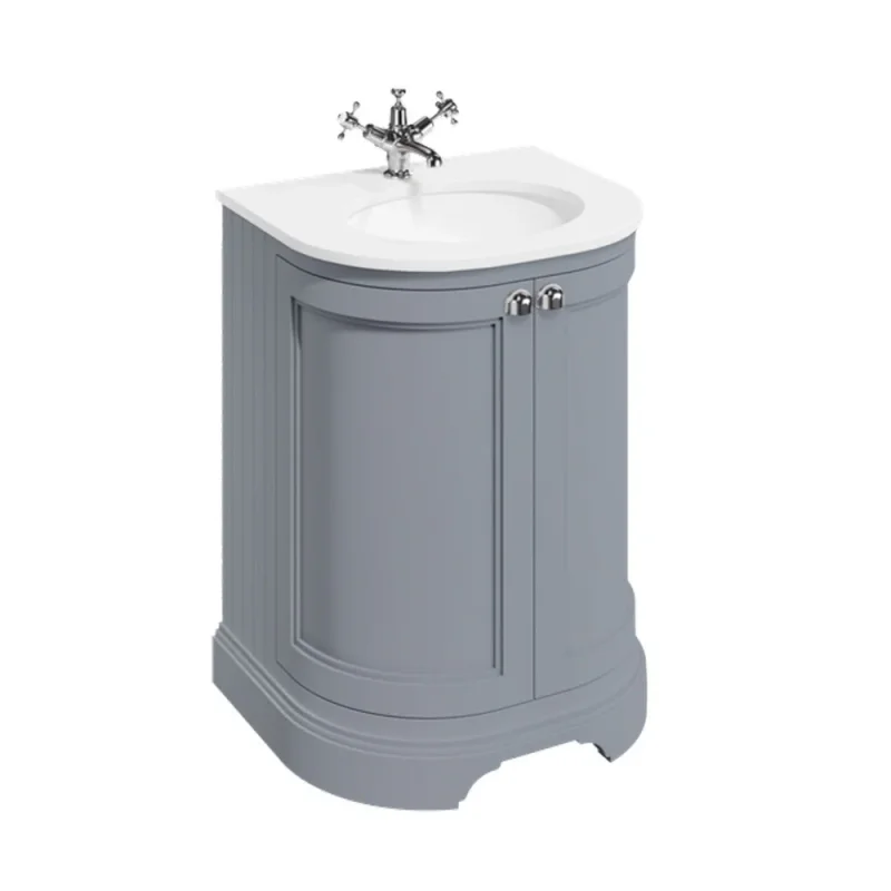 Burlington Curved Basin Unit 650 Doors Matt Grey product image - Image 2