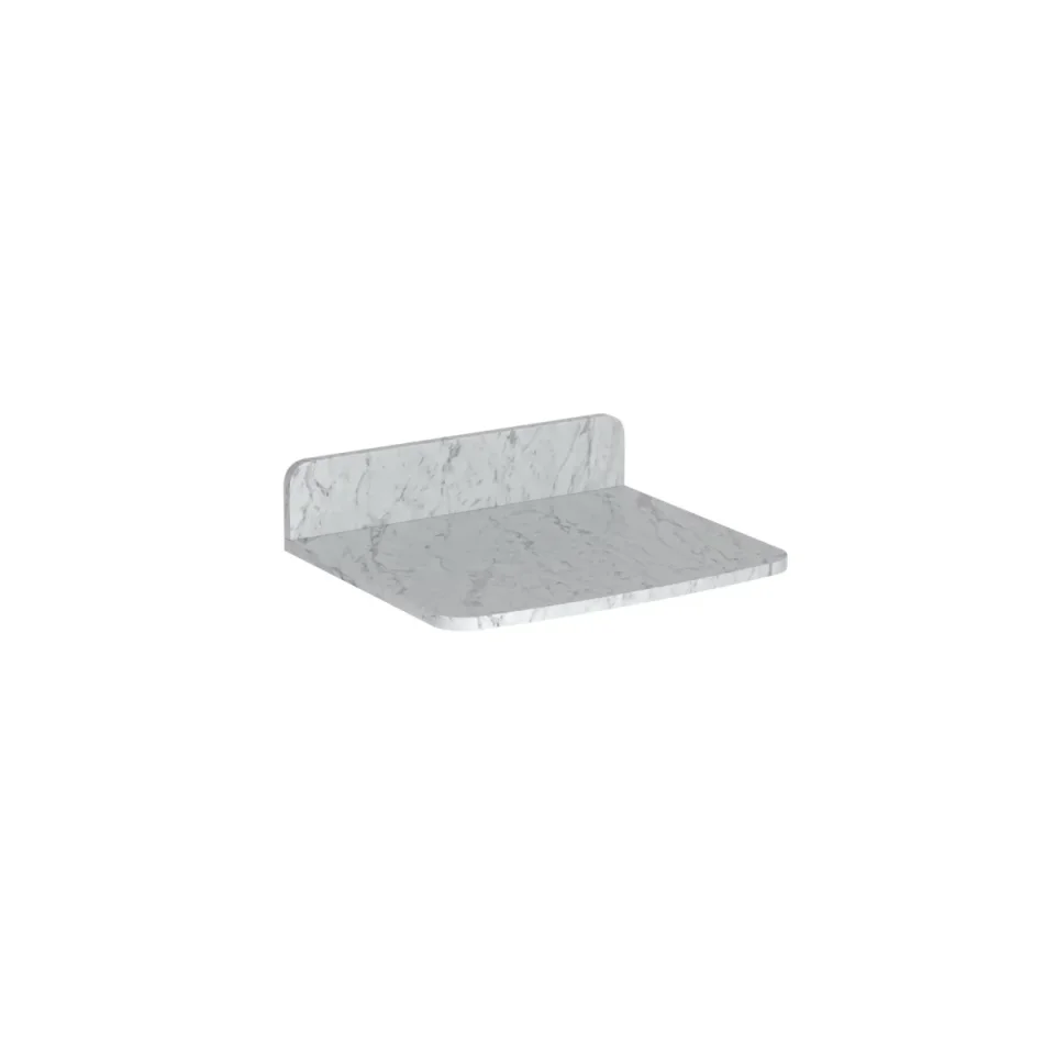Burlington Guild Vanity Top 620mm With Upstand Cararra detail view - Image 2