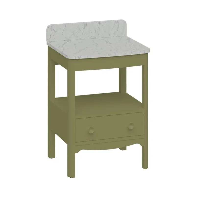 Burlington Guild Vanity Top 620mm With Upstand Cararra detail view - Image 3