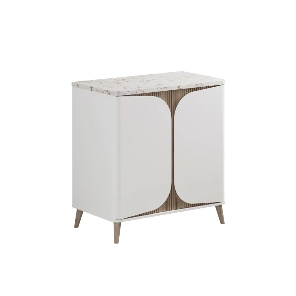 Crosswater Tamobour 800mm Floorstanding Vanity With Doors White Matt detail view - Image 4
