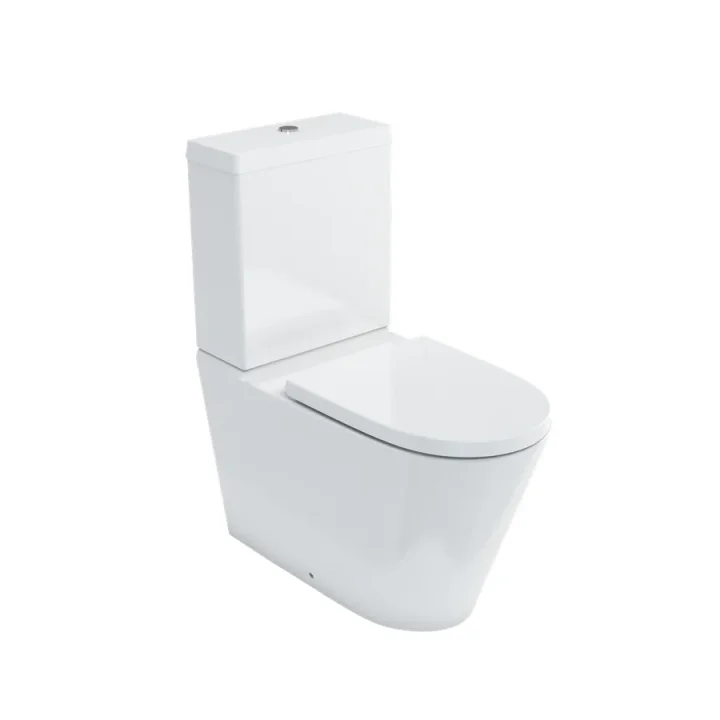 Britton Sphere Rimless Close Coupled Wc & Seat Gloss White detail view - Image 2