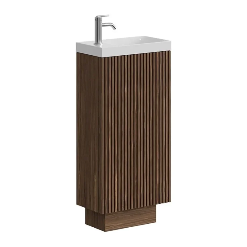 Crosswater Limit 400mm Cloakroom Floorstanding Door Unit Royal Walnut detail view - Image 2