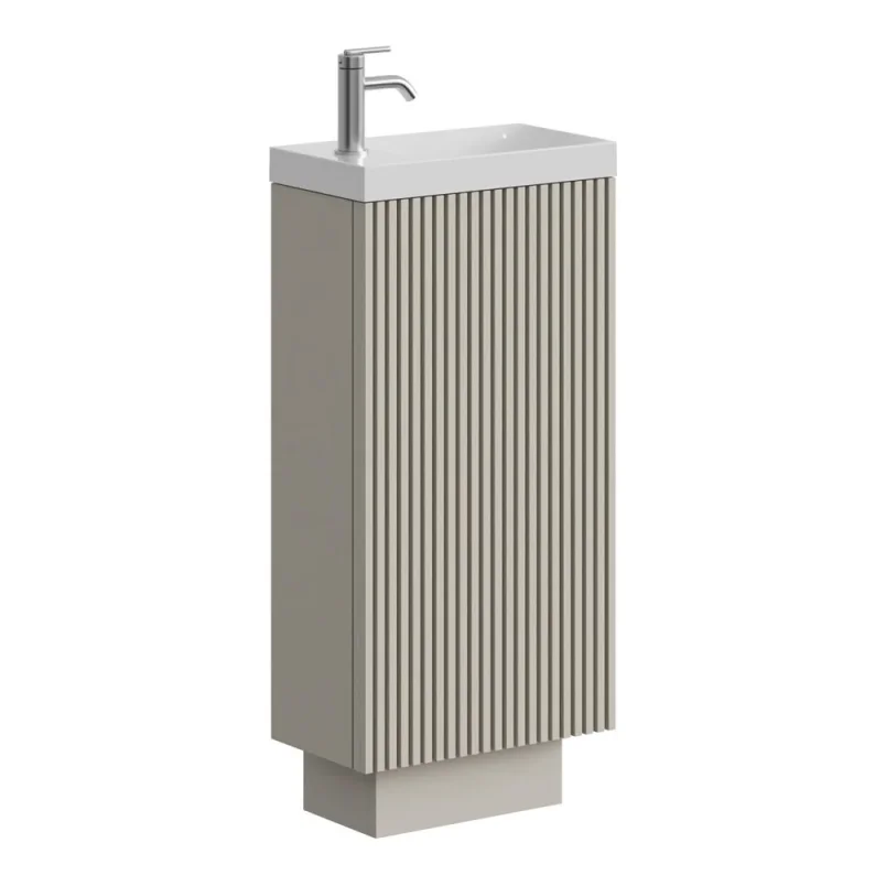 Crosswater Limit 400mm Cloakroom Floorstanding Door Unit Warm Stone detail view - Image 2