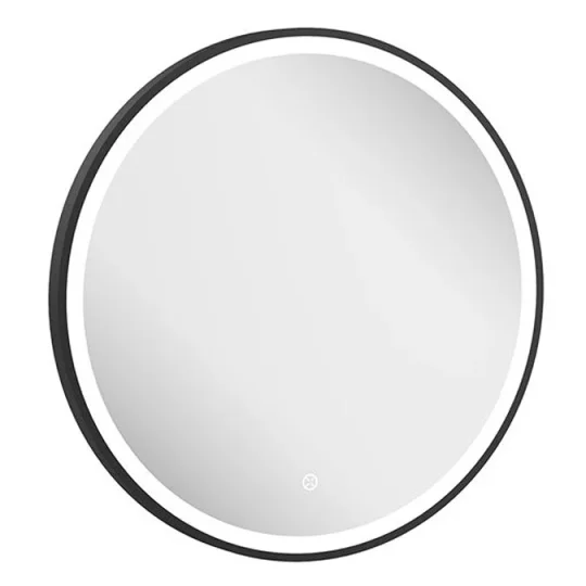 Crosswater Infinity Illuminated Mirror 600 Matt Black detail view - Image 2