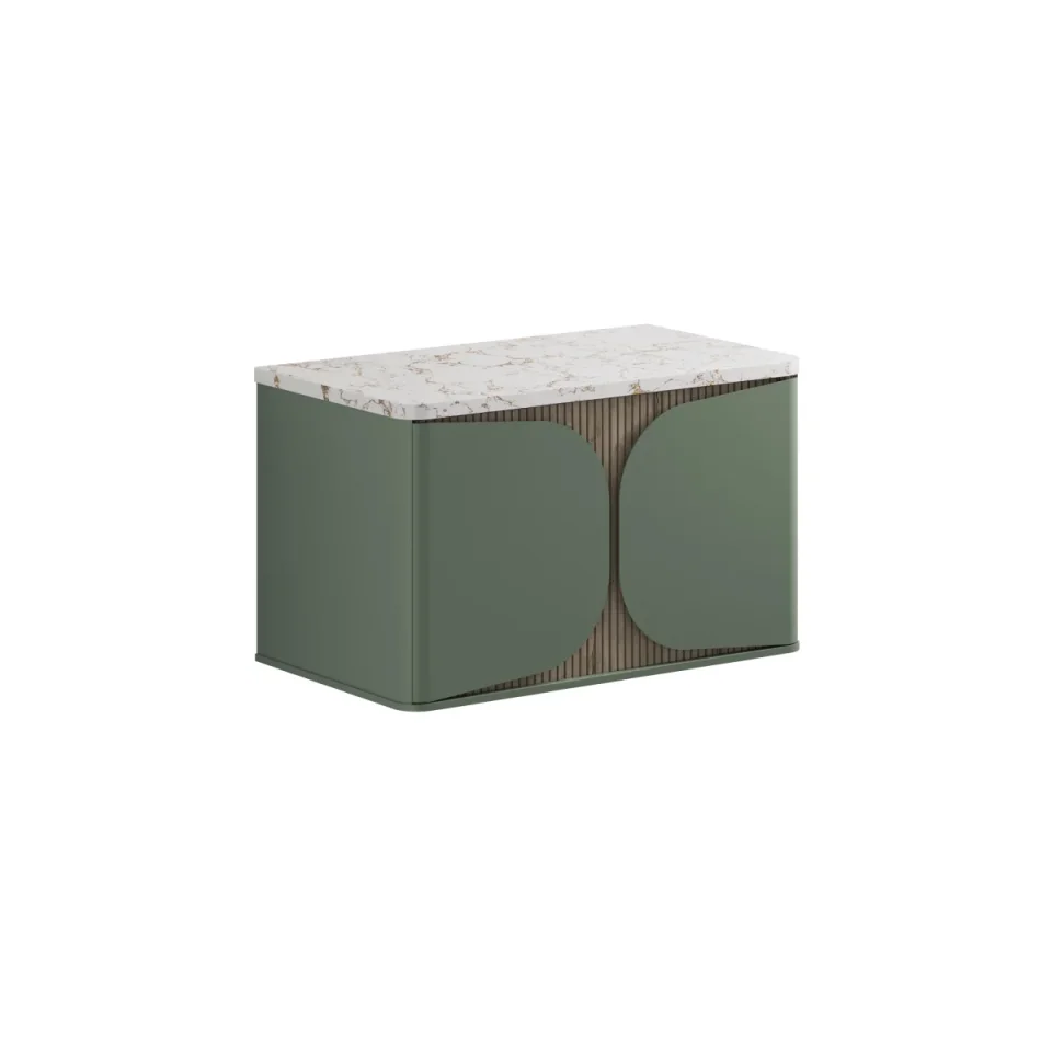 Crosswater Tamobour 800mm One Drawer Wall Hung Vanity Sage Green product image - Image 3