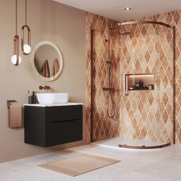 Crosswater Asura 8mm Quadrant Single Door B 1200 x 900 Moving Door Brushed Bronze