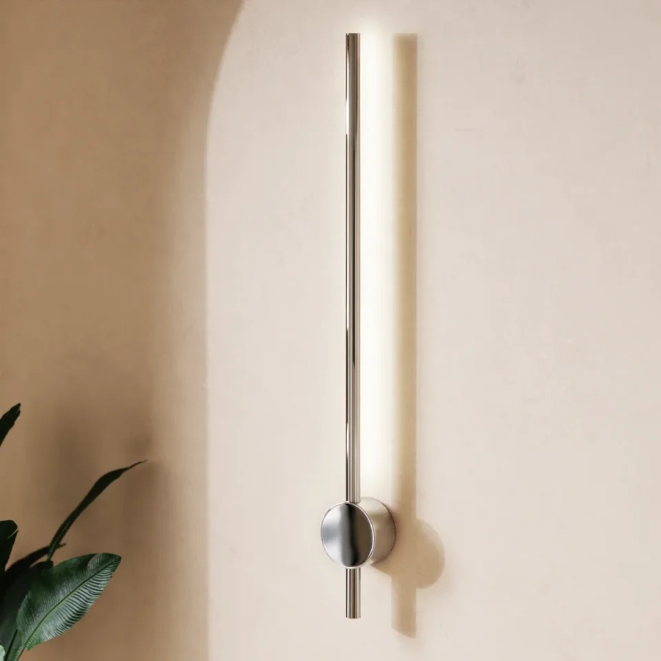Crosswater Tranquil Pillar Light - Chrome detail view - Image 6