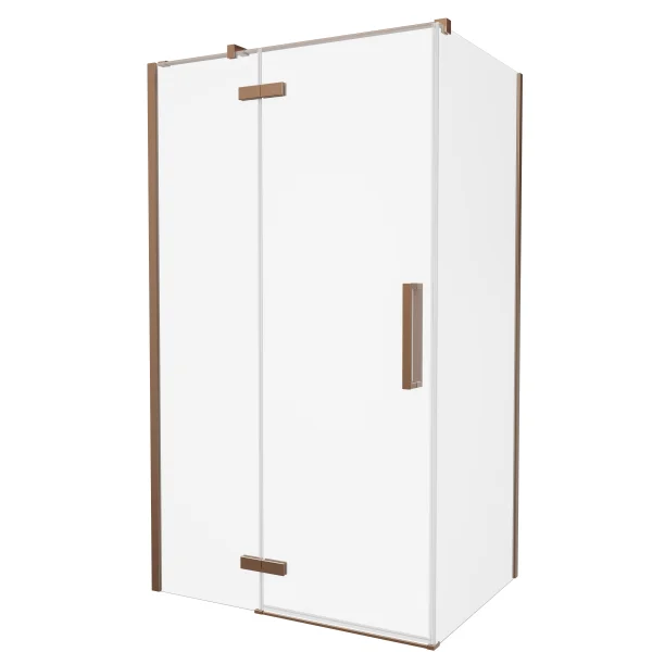 Crosswater Asura 800mm Side Panel for Soft Close Hinged Door Brushed bronze
