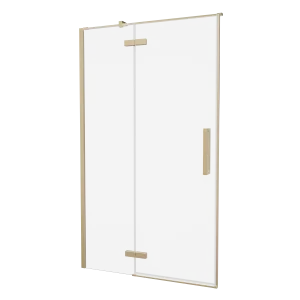 Crosswater Asura Hinged Door with Inline Fixed Panel 1200 Brushed Brass