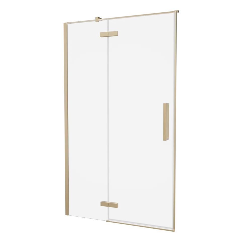 Crosswater Asura Hinged Door with Inline Fixed Panel 1200 Brushed Brass product image - Image 1