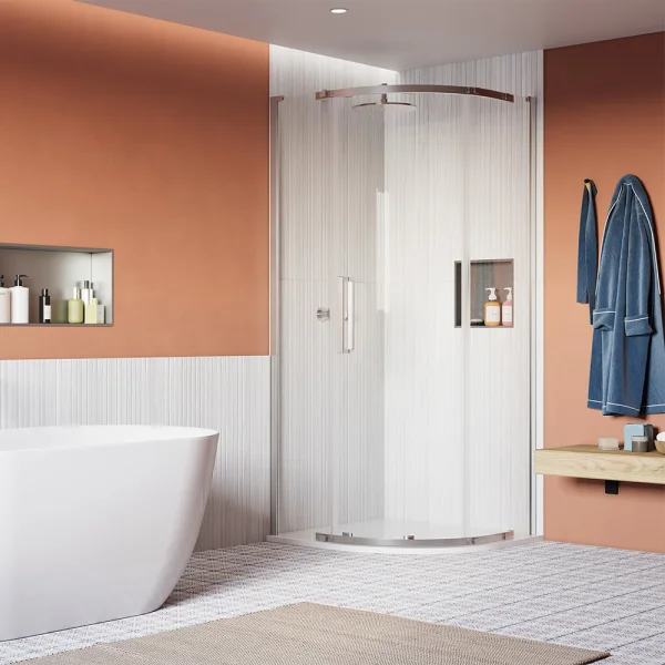 Crosswater Asura 8mm Quadrant Single Door B 800 x 800 Moving Door Chrome
