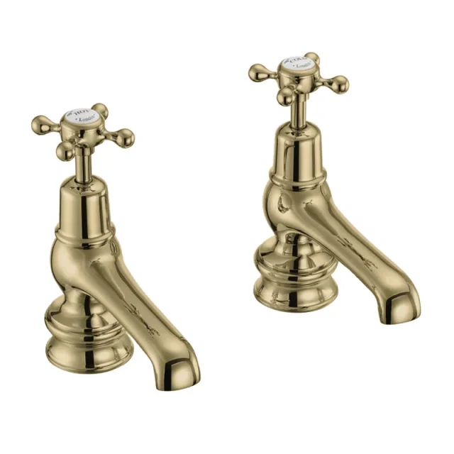 Burlington Quarter Turn Basin Pillar Taps 5 Gold product image - Image 4
