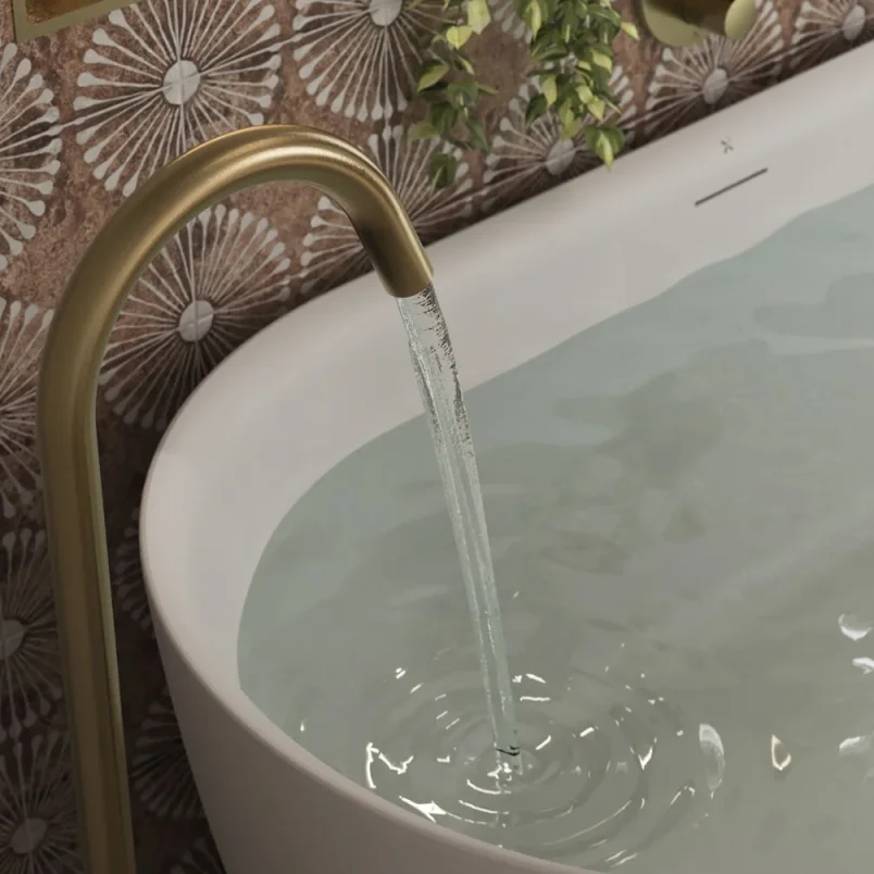 Crosswater Cerus Free Standing Bath with Overflow and Waste 1690 x 780mm Matt White detail view - Image 2