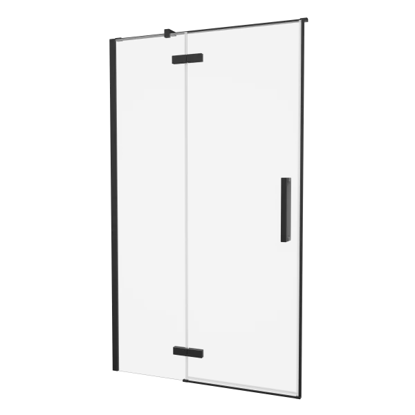 Crosswater Asura Hinged Door with Inline Fixed panel 1700 Matt Black
