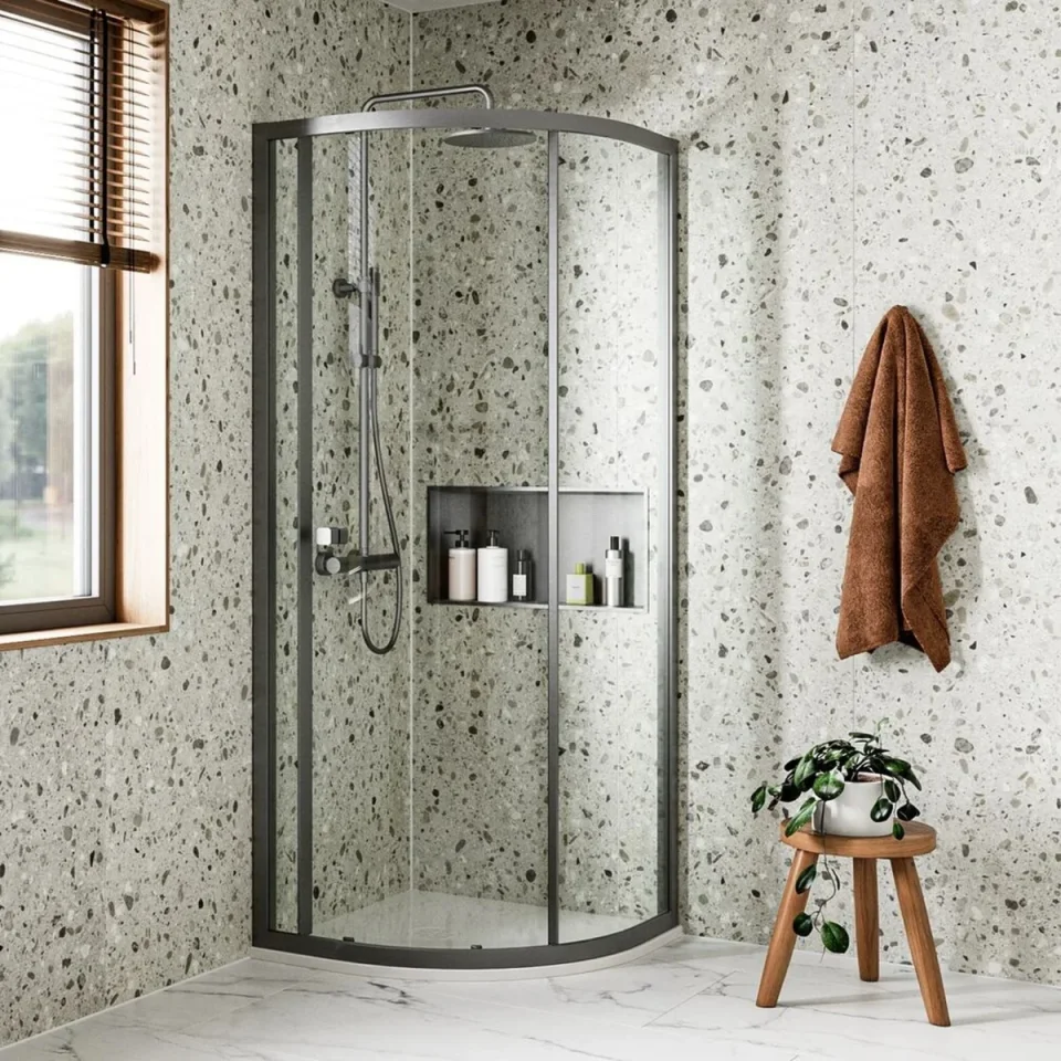 Crosswater 6mm Quadrant Single Door 800 Slate product image - Image 1
