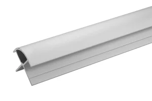 Crosswater Aluminium Extrusion External Corner 11mm 2450mm Brushed Stainless Steel Effect