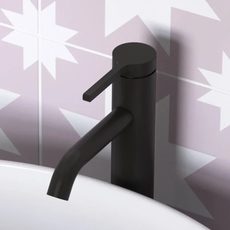 Britton Hoxton 2.0 Slim Washbowl Mixer Matt Black detail view - Image 3