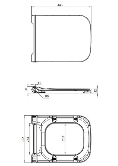 Crosswater Libra Toilet Seat Gloss White detail view - Image 2