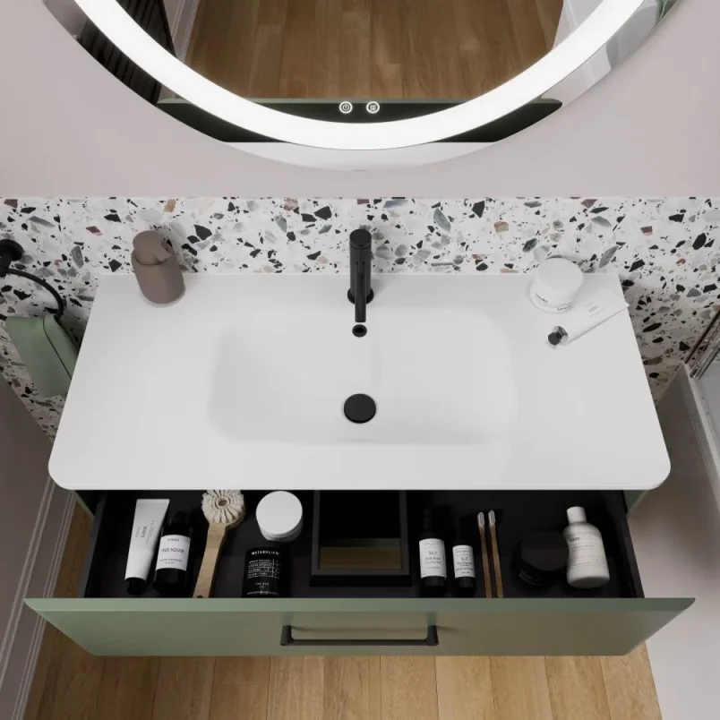 Britton Camberwell Unit 1000mm Earthy Green detail view - Image 2