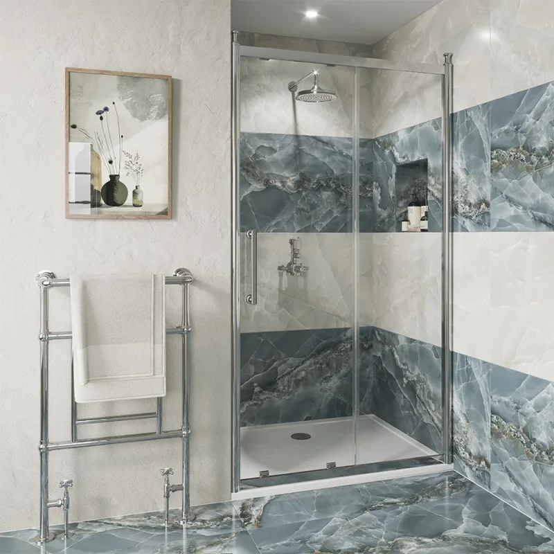Burlington Classique Sliding Door B 1400 Fixed Panel Chrome product image - Image 1
